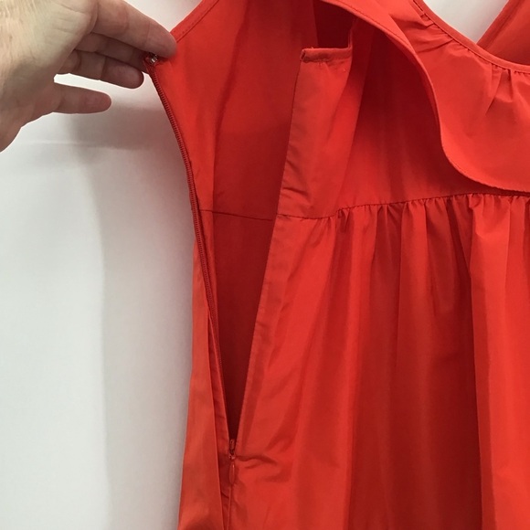 J Crew Ruffled Tiered Taffeta Maxi Dress Orange Red Resort Casual Size 00 - Picture 6 of 9